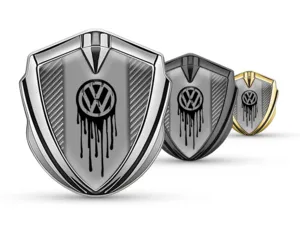 VW Insignias de Coche Diseño Carrera Borde Metal Lustroso
